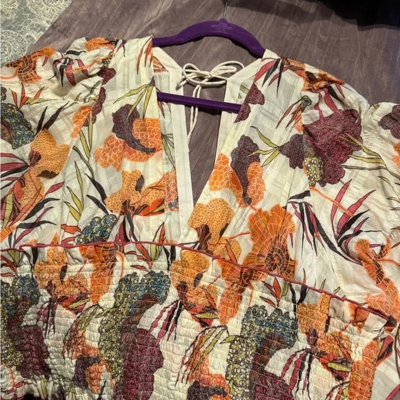 Anthropologie Cream and Orange Blouse - Picture 7 of 7